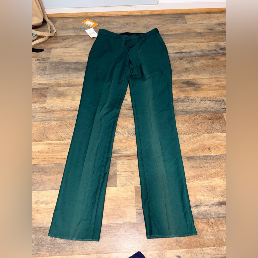 Steven Land Dante Dress Pants Green 30R NWT Slim Fit Formal Suit Trousers